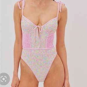 For Love and Lemons adorable one piece swimsuit.